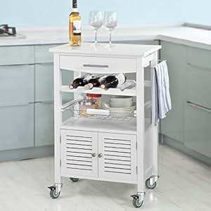 SoBuy® Servierwagen,Küchenwagen,Küchenregal, Rollwagen,Küchenschrank