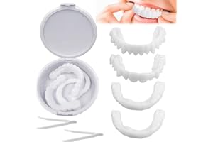 OIXYAZ Denti finti da applicare da soli,faccette dentali,Adatto per sbiancare i denti superiori e inferiori per uomini e donne, coprendo i denti imperfetti.