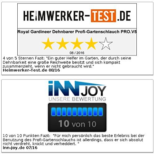 Royal Gardineer Dehnbarer Profi-Gartenschlauch PRO.V5 mit Alu-Anschlüssen, 10 – 30 m - 7