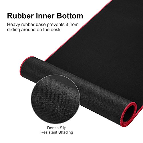 NATOL Alfombrilla Rat  n Gaming  900x400mm Grande Mouse Pad Resistente al Agua XXL Alfombrilla con Base de Goma Antideslizante  Tela  Soporte para PC y Port  til  Rojo