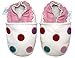 Soft Leather Baby girl Shoes with Suede Soles by Dotty Fish White Multi Coloured Spotty design - 12-18 months