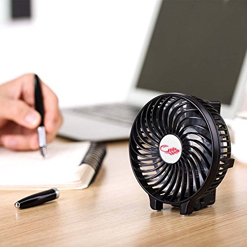 USB Ventilator Mini Handventilator ,Pomisty Leise Mini Fan Lüfter Elektrischer Faltbar Kompatibel mit Laptop, Multi Port Steckdose für Haus, Büro, Reise, Picknick, Kampieren, Innen und Außenbereich – Schwarz - 6
