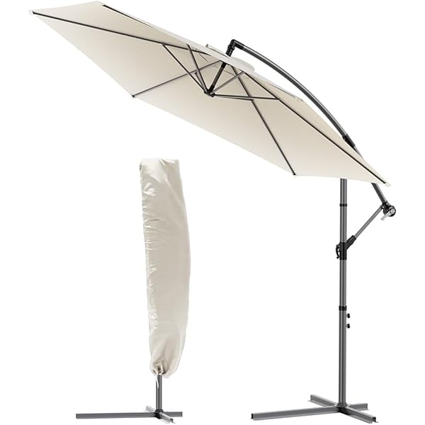 Ombrellone Da Giardino 3x3m Decentrato - Base A Croce Con Sistema Air Vent - Foto 8