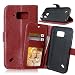 Produktbild Nancen Samsung Galaxy S6 Active / G890A (5,1 Zoll) Lederhülle Neu Style Acht Farbe Weich PU Flip Case Ledertasche / Schutz Etui, Einfach Vintage Kollektion Karten Slot Foto Wallet Hülle Handy Tasche Zubehör