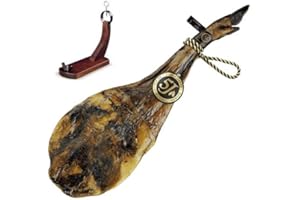ESPAGNE-GOURMET Jambon d'épaule Pata Negra Bellota 5J (Cinco Jotas) 6,0-6,5 kgs - 100% ibérique + support + couteau