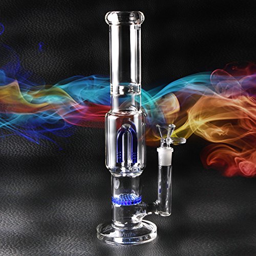 REANICE Recycler Glas Bongs rauchen wasserpfeife wasserpfeife zum beispiel 14.5mm bong schüssel höhe 29cm direkt glas rohre honigwabe zweig bongwasser bohrinseln pfeife großen bongs glas mit zubehör blau - 7