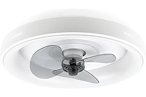 Noaton 15050W Furud, Deckenventilator mit Beleuchtung, LED Dimmbar max 52 W, 3 Farbtemperaturen, Fernbedienung, Timer, Luftdurchsatz bis zu 15 m3/min, Durchmesser 48 cm, Weiß