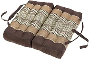 HANDELSTURM THAIKISSEN Faltbares, festes Kapok-Sitzkissen 40x40x7 cm von HandelsTurm - Ideal für Unterwegs, Meditation, Yoga & Entspannung, natürlich & nachhaltig