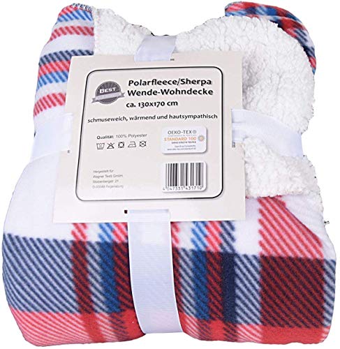 Wagner Textil Turno Techo Residencial Manta Plaid Polar Fleecé/Sherpa, Aprox. 130 X 170CM - Noruega