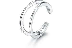Milacolato 925 Anelli a Punta Aperta in Argento Sterling per Donna Placcato in Oro Bianco 18 Carati Freccia Cuore Nodo Infinity Link Anelli Piede Regolabile Gioielli Piede Open Toe Ring