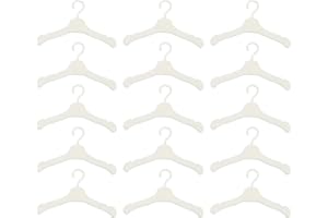 jojofuny 50Pcs en Plastique Poupée Vêtements Cintres Poupée Tenue Cintre Miniature Cintre Dollhouse Vêtements Accessoires (Blanc)