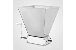 FETCOI Moulin à Malt Manuel 4L Broyeur à Grains à Main Avec 2 Rouleaux en Acier Inoxydable Réglable, Concasseur à Grains, à Blé, à Maïs pour le Brassage à la Maison