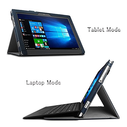 Lenovo Miix 510 Hülle Case -Infiland Slim Fit Folio PU-lederne dünne Kunstleder Schutzhülle Cover Tasche für Lenovo Miix 510 30,99cm (12,2 Zoll FHD) Windows Tablet-PC (Tablet und Tastatur sind nicht entgehaltet)(Dunkleblau) - 3
