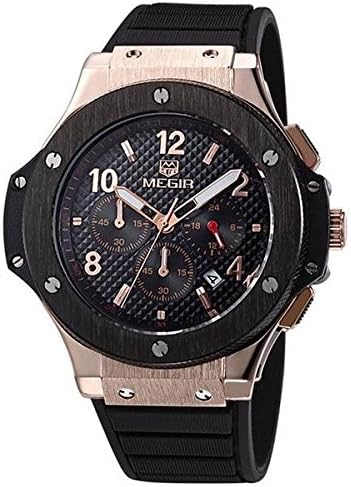 2018 Luxury Men Watch, Rubber Date Chronograph Analog Quartz Wristwatch BY SWISS COLLECTION