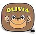 123t ANI-MATES MONKEY PERSONALISED Baby/Child Vehicle Sunshade x 1