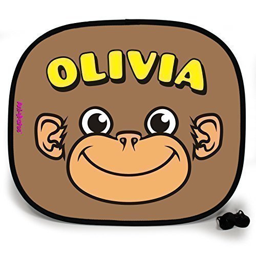 123t ANI-MATES MONKEY PERSONALISED Baby/Child Vehicle Sunshade x 1