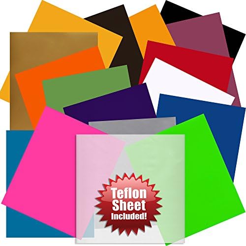 Angel Crafts 30.5cm by 25cm SISER Easyweed Heat Transfer Vinyl Sheets (16 PACK) w/ Teflon Sheet for T Shirts, Hats, Clothing - Best Iron On HTV Vinyl for Silhouette Cameo, Cricut or Heat Press Machine Tool