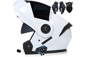 BYROADS Casque Moto Modulable Homologué ECE Homme Et Femme Bluetooth Flip Up Casque Moto avec Double Visière pour Anti-Collision Casque Scooter Casque Integral Modulable pour Locomotive