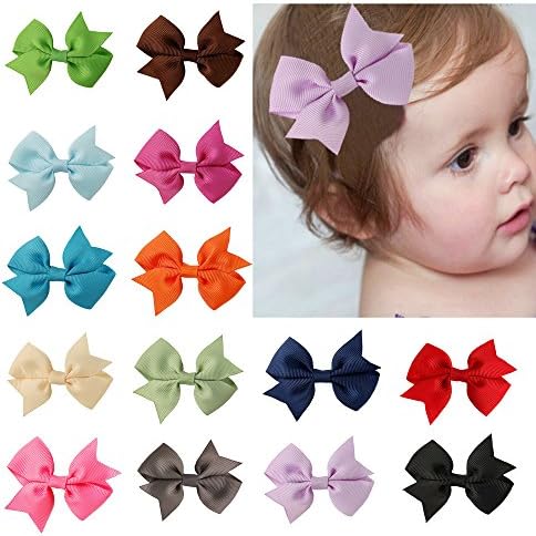 BaBallet 20pcs Boutique Hair Bows Girl Baby Grosgrain Ribbon Clips