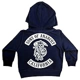 BABY / KIDS SONS OF ANARCHY HOODIE (6 Months - 6 Years) (6M - 12M, NAVY)