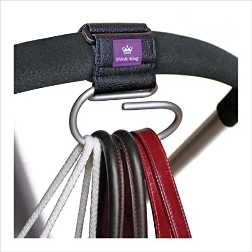 Think King Jumbo Swirly Hook Pram Hook, one-hand Pram Attachment for Stroller, Wheelchair Rollator Pack of 1 Aluminium/Black