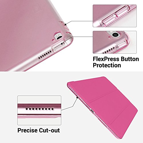 iPad Pro 9.7 Hülle, ESR® Yippee Series Auto aufwachen / Schlaf Funktion Wickelfalz Ledertasche mit Lichtdurchlässig Rückseite Abdeckung Leichtgewicht Schutzhülle für iPad Pro 9.7 Zoll (Rose Rot) - 7