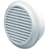 FanMarketi Blauberg Decor 100 S | Havalandırma Menfezi | 100 mm. | Sinek B&ouml;cek Tel Kafesli | Yuvarlak Beyaz Plastik | Egzoz H