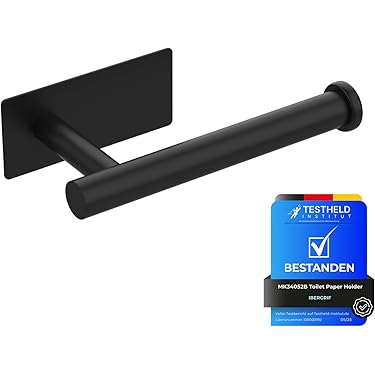 YUMORE Toiletpapierhouder zonder boren, wc-rolhouder met plank
