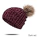 Produktbild GYTing Ashion Wintermütze Für Frauen Weiche Dicke Winter Warme Mütze Einfarbig Strickpompon Hut Bekleidungszubehör