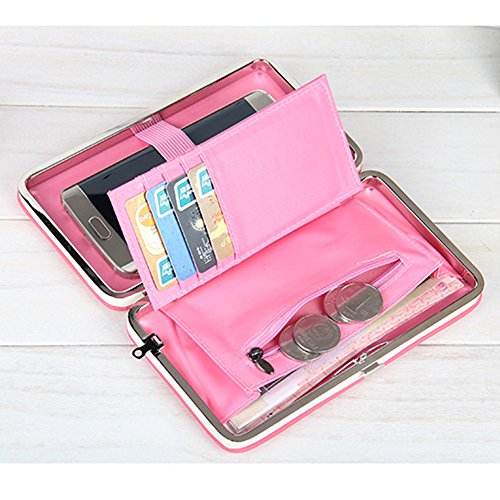 Portafogli da Donna Borsa con Diamante Fiore Modello, Bonice Multifunzionale [Grande CapacitÃ ] Smartphone Wristlet Custodia Case Cover per iPhone 8 /8 Plus /X / 7 /7Plus /6S /6S Plus /6 /6Plus /SE /5S, Galaxy S8 Plus /S8/S7 Edge /A3/A5/A7/J3/J5/J7 2017, Huawei Mate 9/P10/P9/P8 Lite, Sony Xperia XZ/XA/Z2/Z3/M2/Z5, HTC 10, LG K10 /K8 2017/K10/K3/G3/Wiko Lenny 3/2/Jerry etc etc, Moda Portafoglio Donna In PU Pelle Borsellino Con Lampo Porta Carte di Credito, Regalo per Le signore. - Rosa