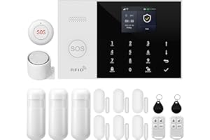 XNY Allarme casa 4G, Wifi Allarme Senza fili, Antifurto Allarme con Avviso APP, Kit 16 Pezzi: Rilevatore di Movimento, Sensore Porte Finestre, Sirena, Telecomando, Lavora con Alexa e Google Assistant