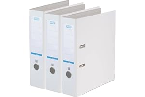 ‎OXFORD Elba Ordner A4, smart Pro, 8 cm breit, Kunststoff außen, weiss, 3 Stück