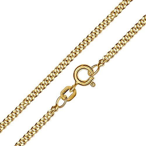 CLEVER SCHMUCK Set Goldener Kleiner Kinder Anhänger Mini Kreuz 11 x 8 mm Balkenenden matt diamantiert, innen glänzend 333 Gold 8 Karat mit vergoldeter Kette Panzer 40 cm im Etui - 2