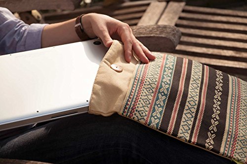 art cherry 13 bis13 3 Zoll Laptoptasche   Notebookh  lle Canvas-Gewebe Sleeve H  lle  Bohemia Laptop Tasche mit Stickmuster speziell f  r Macbook Air 