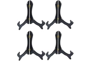 Tincogo Cavalletti di Legno-Come Nero Piastra Stand Stand Foto Telaio espositore Titolare 8 Pollici Nero(Confezione da 4)