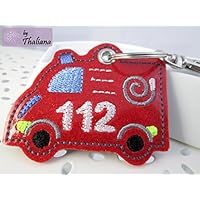 Schlüsselanhänger Feuerwehr rot Anhänger für Kindergartentasche Schulranzen