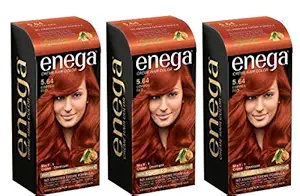Enega Copper Red Cream Hair Color 40ML Hair Color (Pack Of 3)