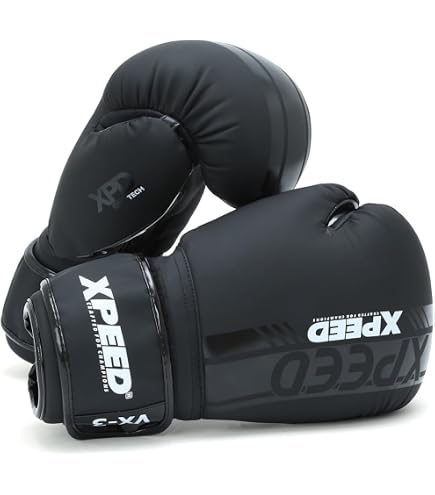 Buy Xpeed Black Matt PU Boxing Gloves, Black Matt, 8-14 oz, Matt