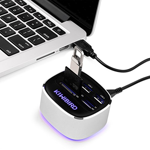 KiWiBiRD High Speed All-in-1 USB HUB / USB 2.0 Kartenleser / USB Combo mit 3 USB 2.0 Anschlüssen und einem MS/SD/M2/TF Kartenleser - 3