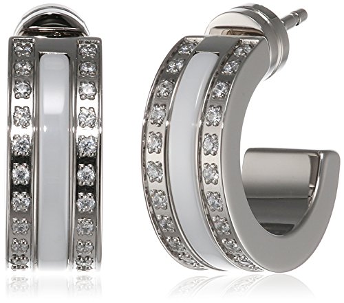 Bering Damen-Creolen Edelstahl Keramik Zirkonia transparent - 723-150-05