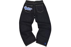 ORANDESIGNE Y2K Jeans Uomo Larghi Pantaloni Cargo Men's Jeans Hip Hop Pantaloni Larghi Denim Pantaloni Pantaloni a Gamba Larga Streetwear