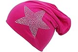 Mütze Beanie Kinderbeanie mit Strass Jersey Long Slouch...