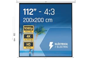 Iggual Pantalla de Proyección Eléctrica 4:3 112" 200x200 cm