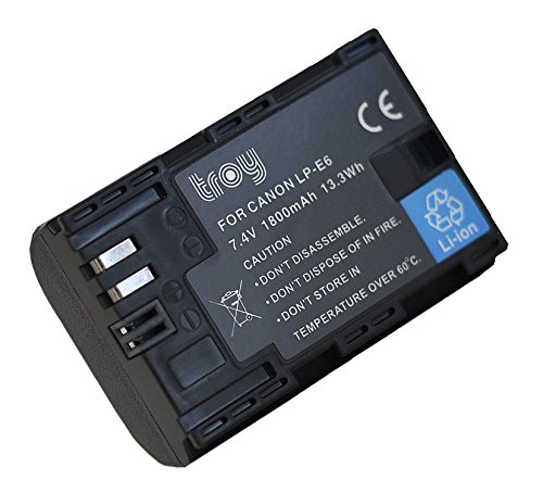 Troy Batterie pour LPE6 LP E6 Canon EOS 5D Mark II EOS 5D Mark III EOS 7D EOS 60D