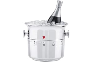 Timer, Samfox Timer da cucina Timer di carica meccanico in acciaio inossidabile Promemoria tempo 60 minuti