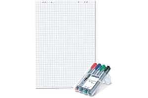 Flipchart Flip Chart Blöcke Papier 5er Profi Pack + 4 Staedtler Flipchartmarker - 5 x 20 Blatt im Karton - Conipa Markenpapier Gratis: Staedtler 356 WP4 4er Flipchartmarker Set in praktischer stabiler Box