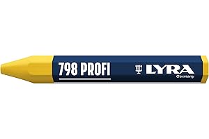 L4880007, LYRA 798, gesso professionale per marcature professionali su molte superfici, scatola con 12 gessetti gialli