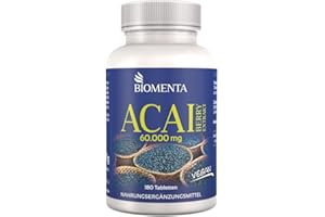 ‎BIOMENTA BIOMENTA Acai Beeren 60.000 mg - 180 Acai Tabletten mit hochwertigen 30:1 Acai Extrakt – vegan - Premiumqualität