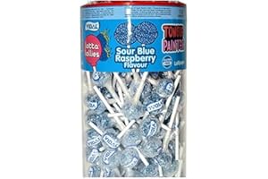 HICOLLECTIONS Vidal Lollipops Lotta Sucettes sans gluten, convient aux végétariens, 150 sucettes (goût framboise bleue)
