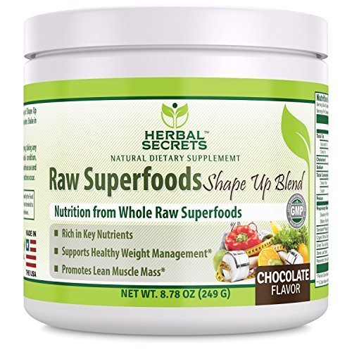 Herbal Secrets Raw Super foods Shape Up Blend Chocolate flavor 8.78 oz